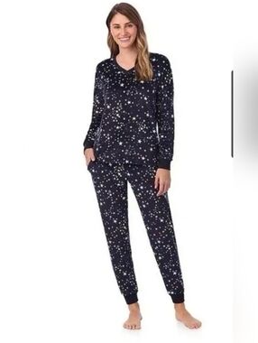 Cuddl Duds star pajama set small NWT Black XXL